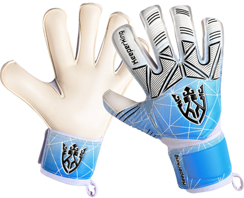 ALPHA White BLUE FINGERSAVE goalkeeper gloves