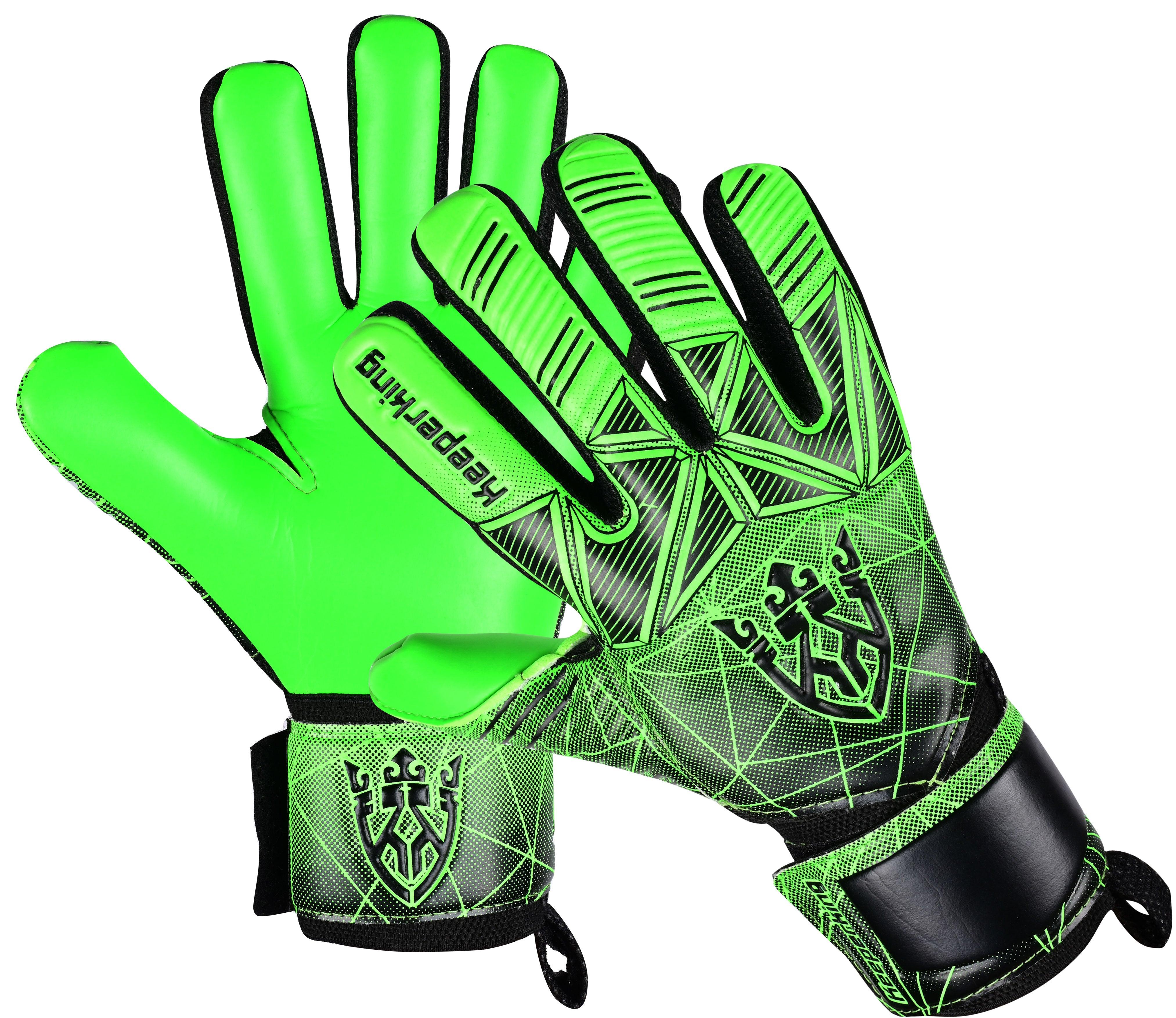 ALPHA GREEN WITH FINGERSAVE goalkeeper gloves