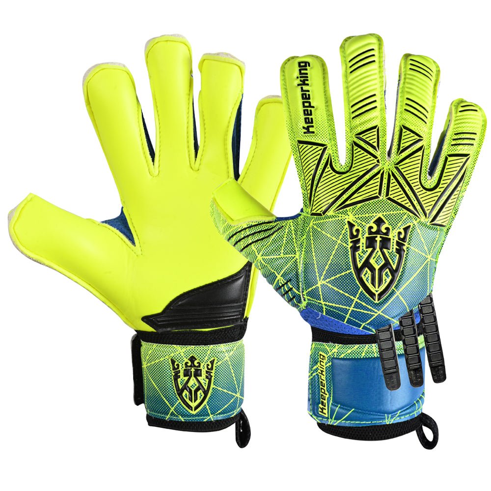 Alpha Schwarz/Gelb – Kinder Torwarthandschuhe mit Fingersave - Keeperking
