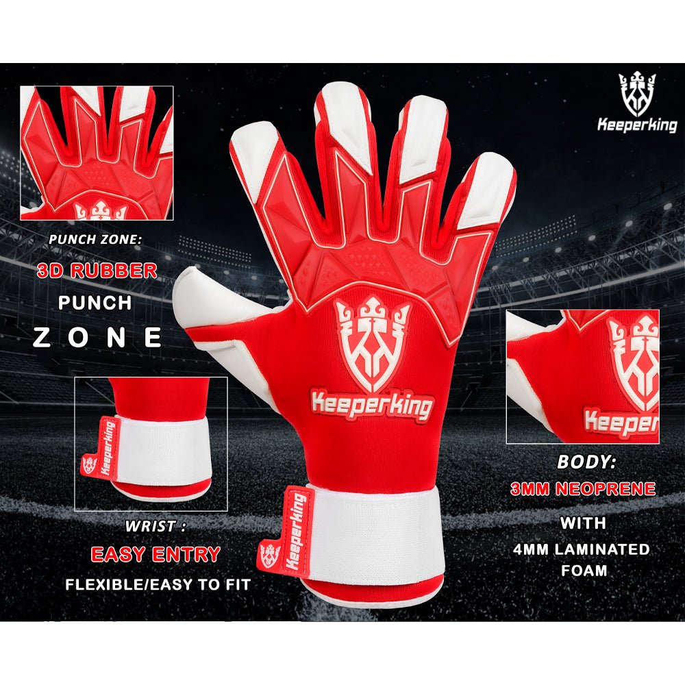 Gladiator Rot Negative Cut Erwachsene Torwarthandschuhe - Keeperking