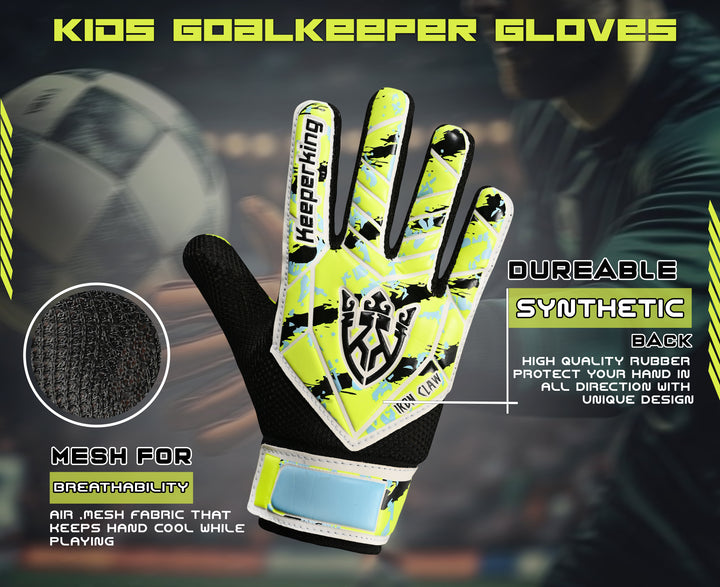 Iron Claw Gelb Kinder-Torwarthandschuhe
