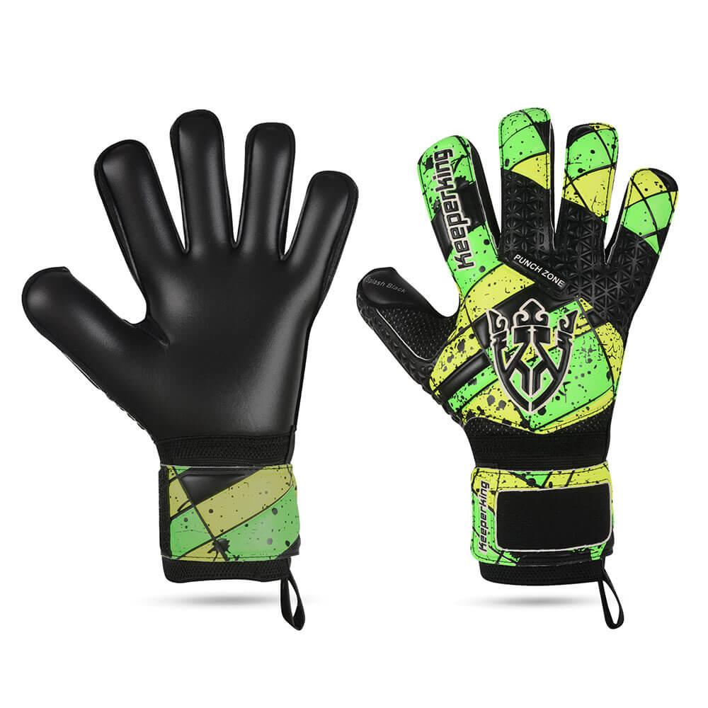 Splash Schwarz, Grün Kinder Torwarthandschuhe - Keeperking