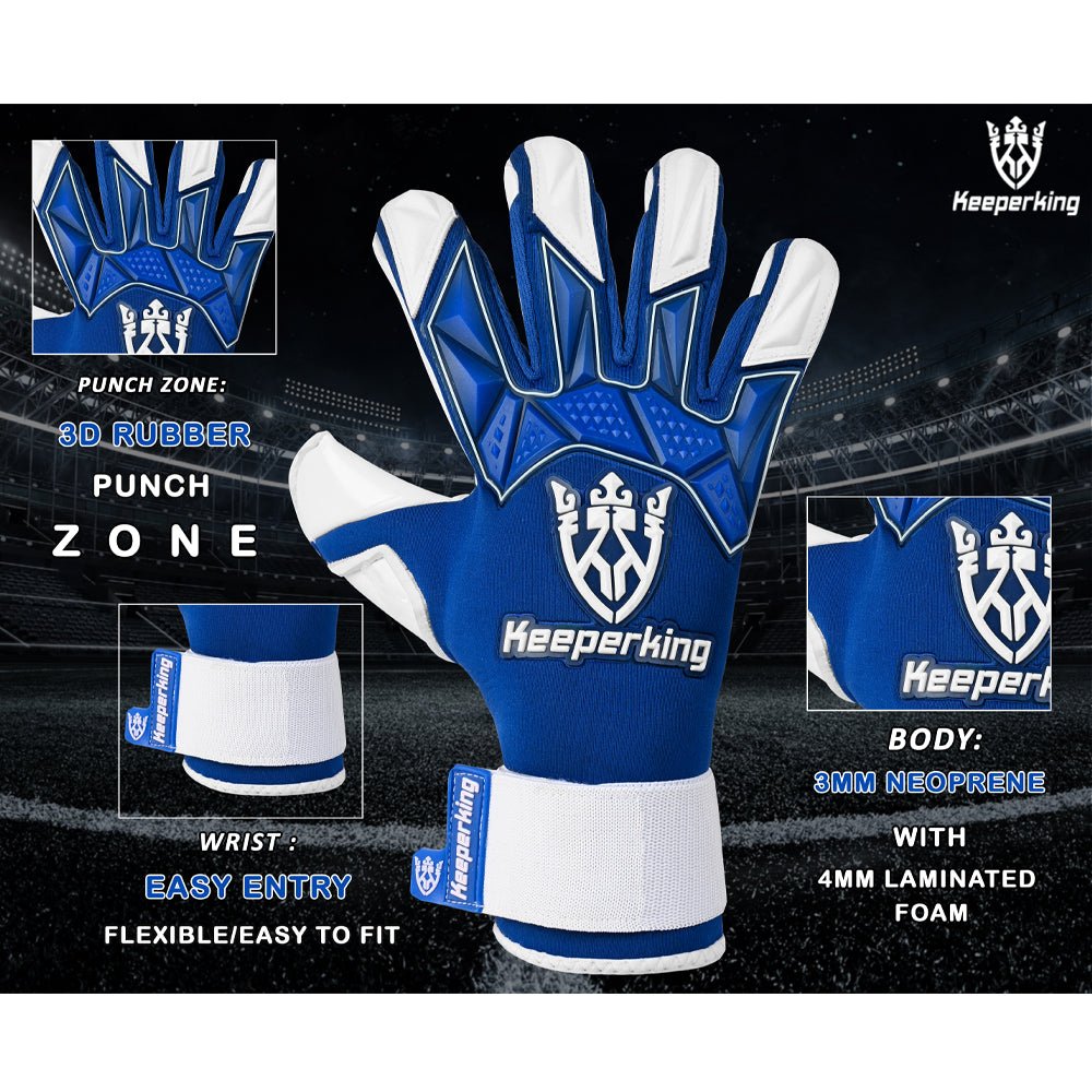 Gladiator Blau Negative Cut Erwachsene Torwarthandschuhe - Keeperking