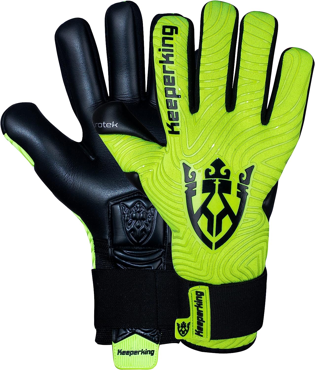 Eurotek Neon - Schwarz - Negative Schnitt Torwarthandschuh - Keeperking