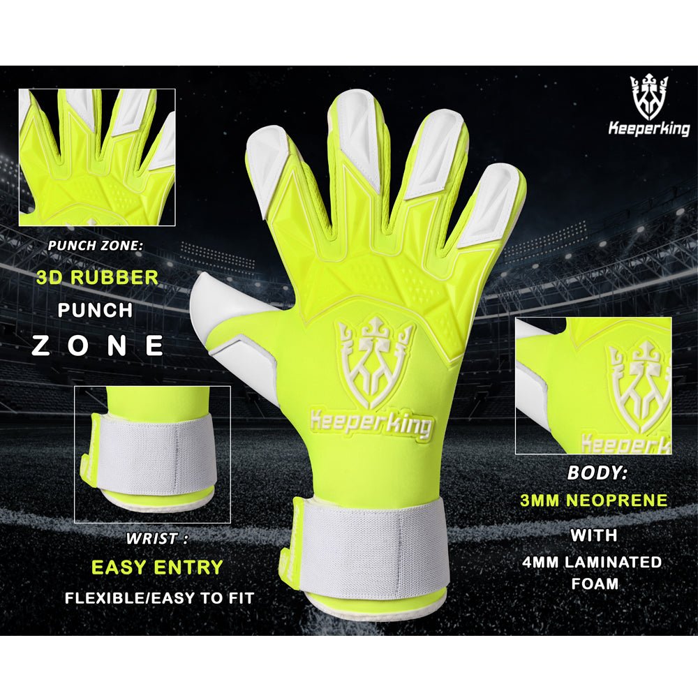 Gladiator Gelb Negative Cut Erwachsene Torwarthandschuhe - Keeperking