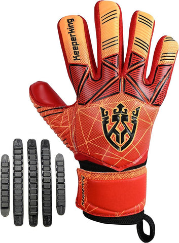 Red Alpha goalkeeper gloves with fingersave