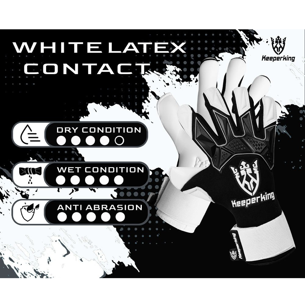 Gladiator Weiß und Schwarz Negative Cut Erwachsene Torwarthandschuhe - Keeperking