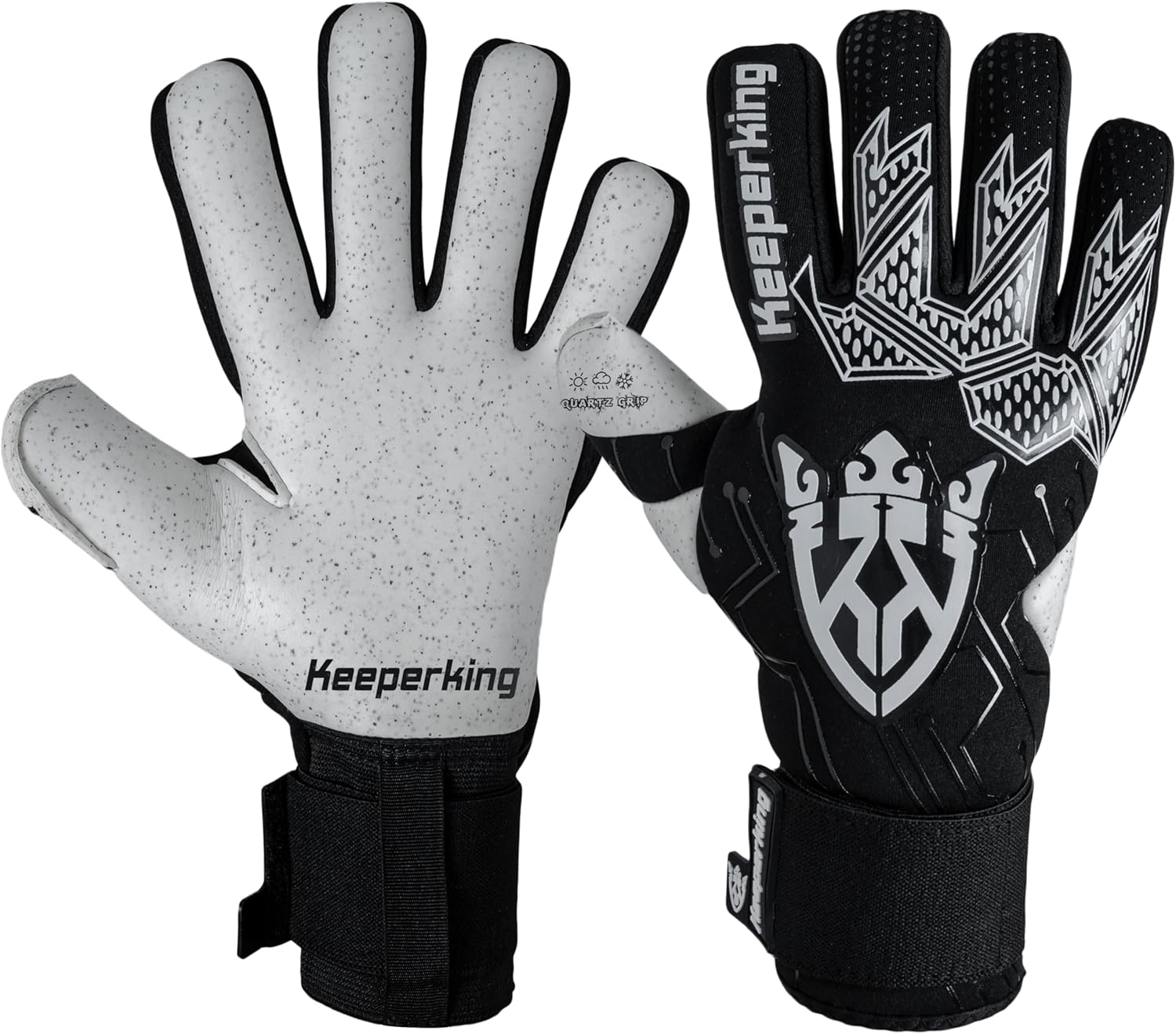 Schwarz professionelle Eurotek2.0 Torwarthandschuhe - Keeperking