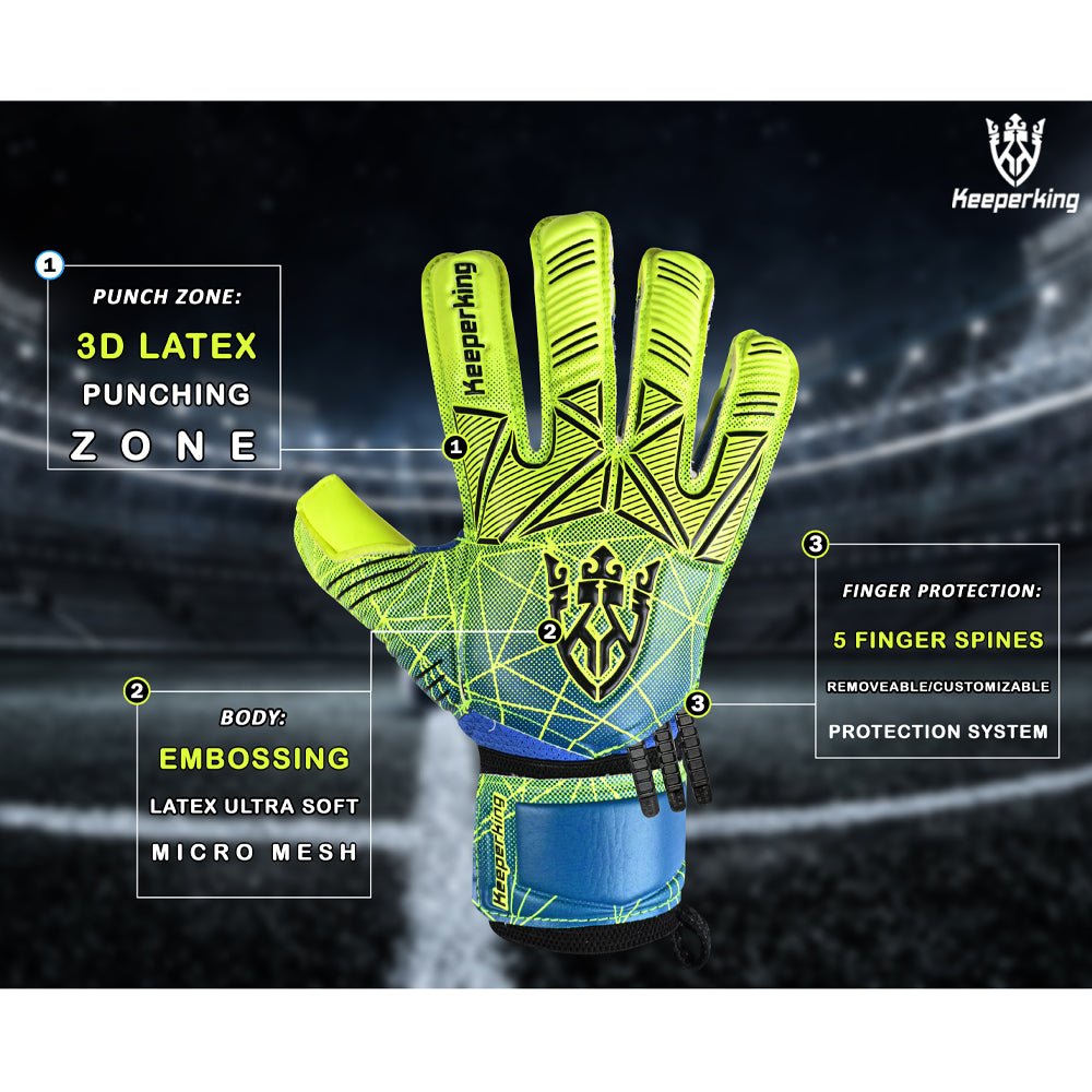 handschuhe mit fingersave Alpha Schwarz/Gelb – Kinder Torwarthandschuhe mit Fingersave