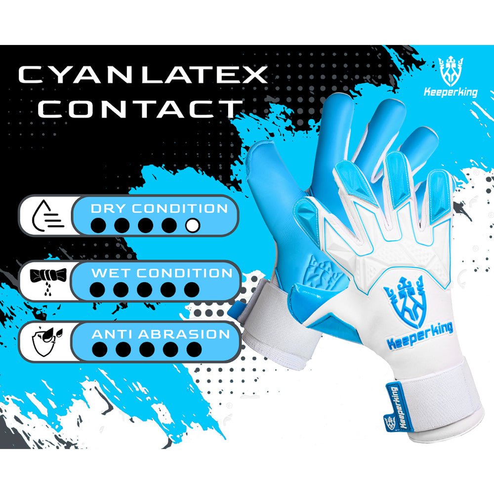 Gladiator Cyan Weiß Negative Cut Erwachsene Torwarthandschuhe - Keeperking