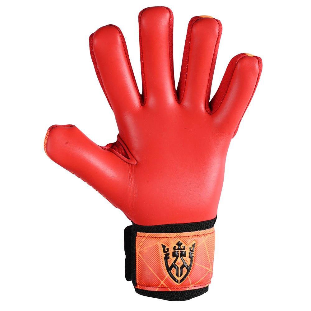 Rot Alpha Kinder Torwarthandschuhe mit Fingersave | KEEPERKING - Keeperking