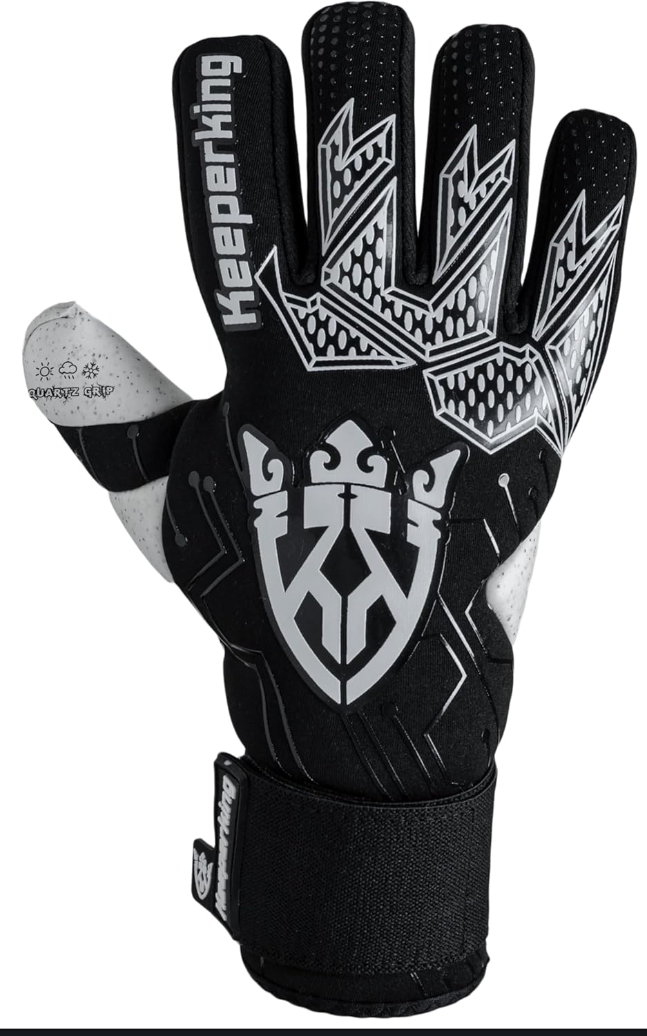 Schwarz professionelle Eurotek2.0 Torwarthandschuhe - Keeperking