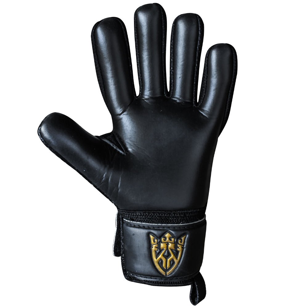 Alpha Schwarz/Golden – Kinder Torwarthandschuhe mit Fingersave von KEEPERKING - Keeperking