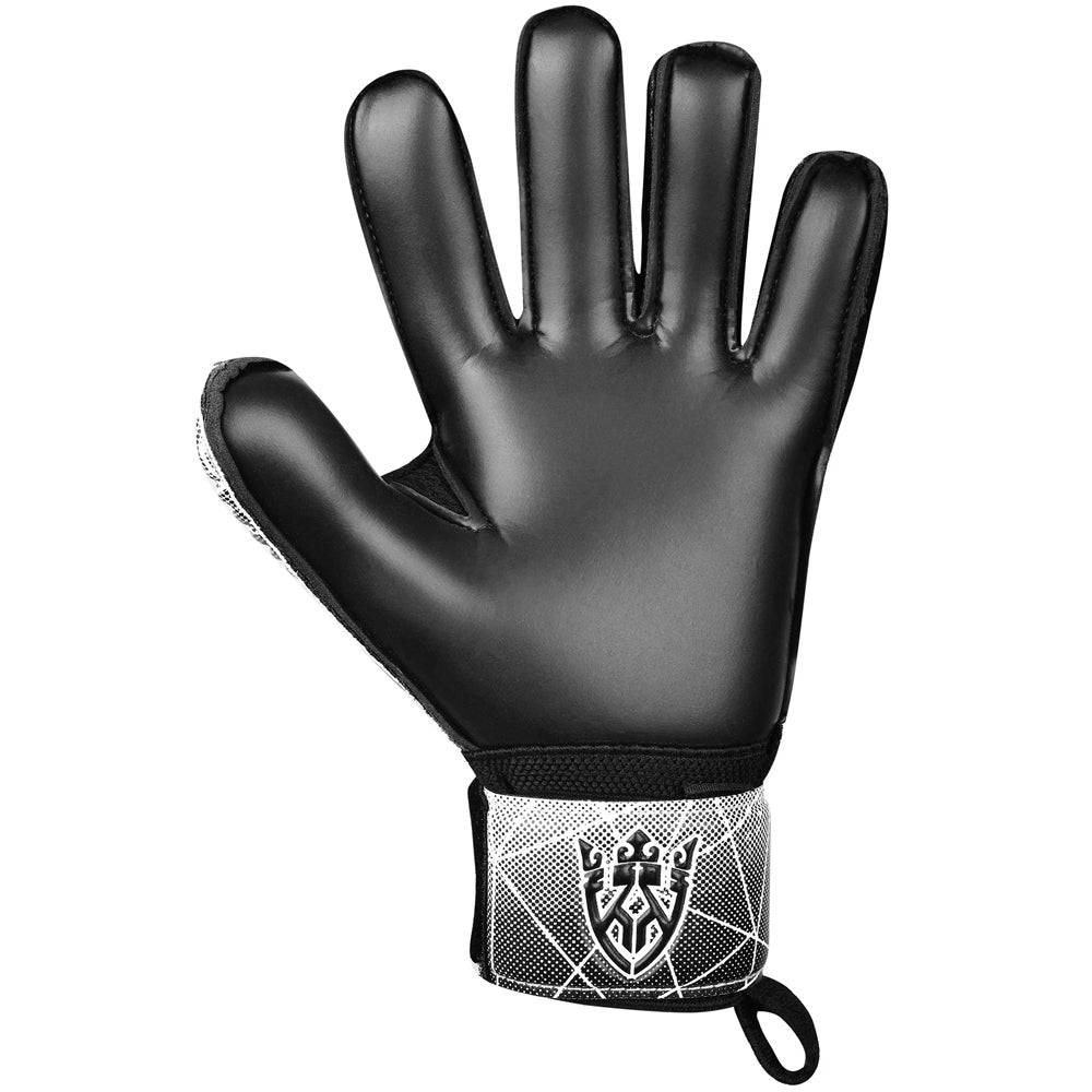 Schwarz/Weiß Alpha Torwarthandschuhe mit Fingersave | KEEPERKING - Keeperking