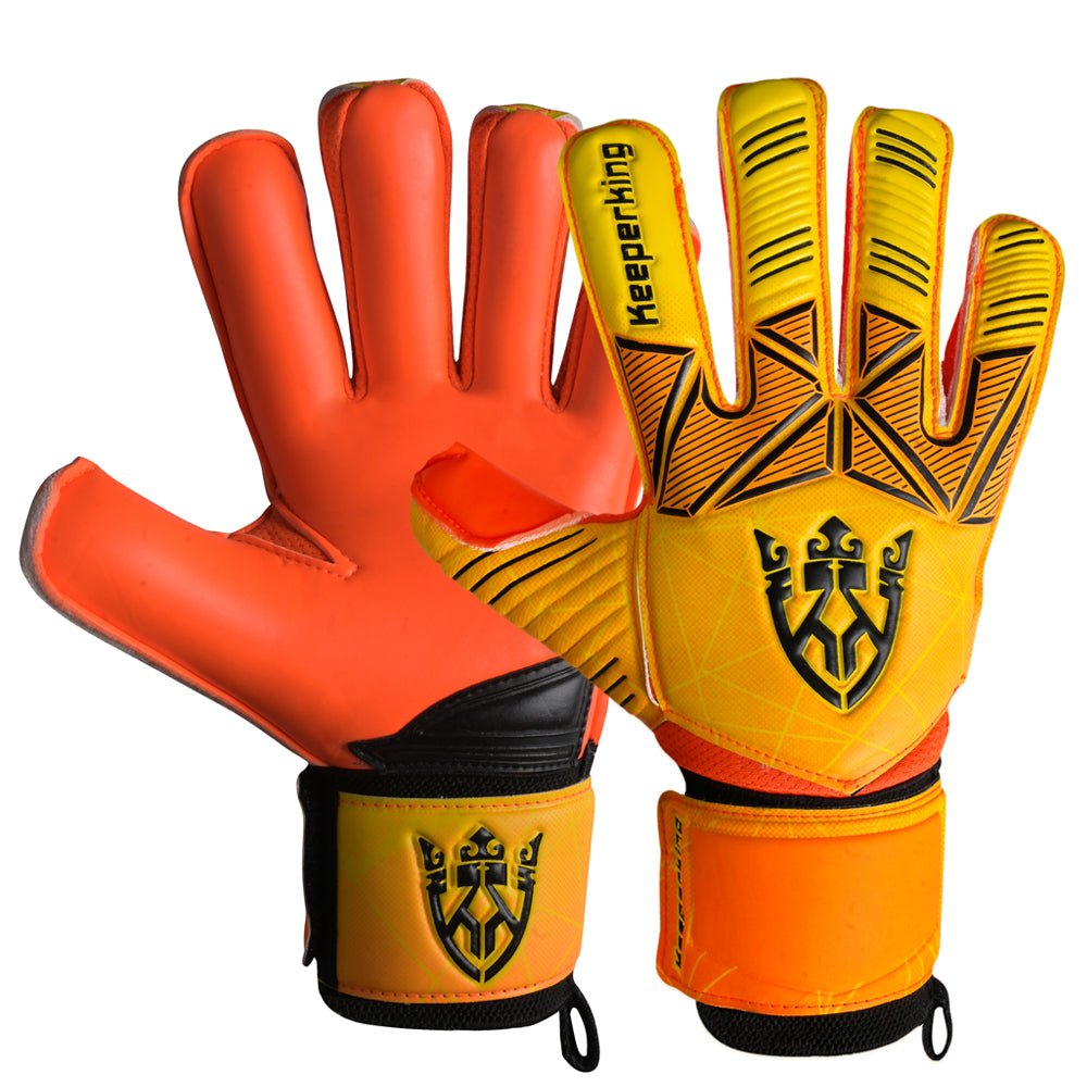 Orange Alpha Kinder Torwarthandschuhe mit Fingersave | KEEPERKING - Keeperking