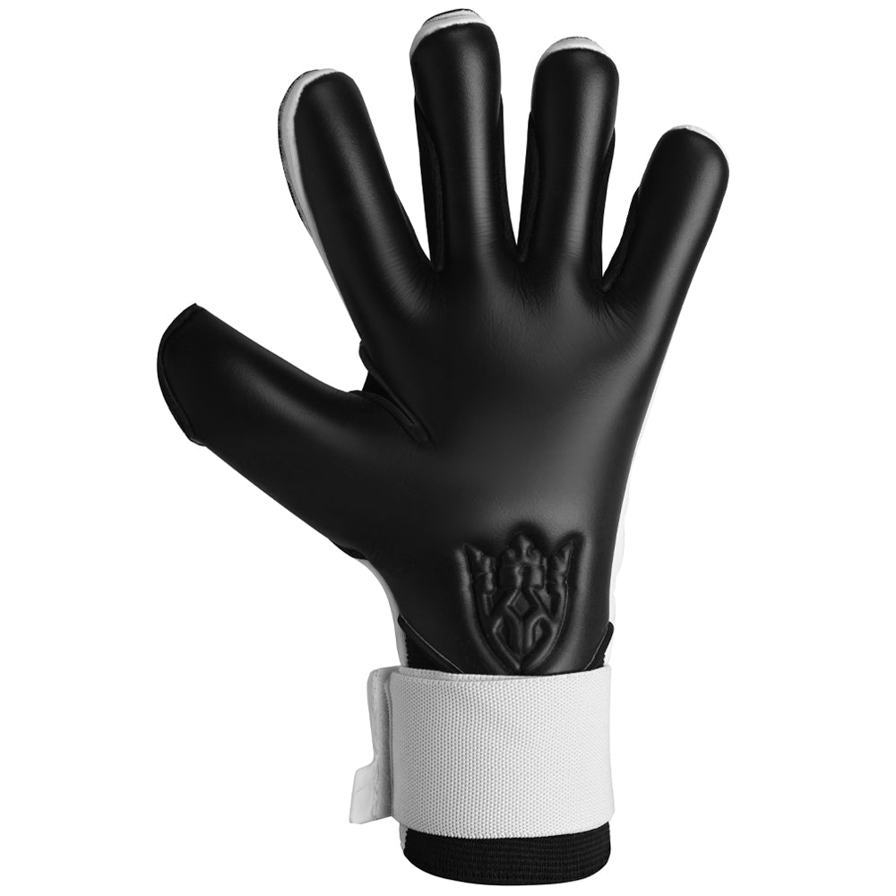 Gladiator Schwarz und Weiß Negative Cut Erwachsene Torwarthandschuhe - Keeperking