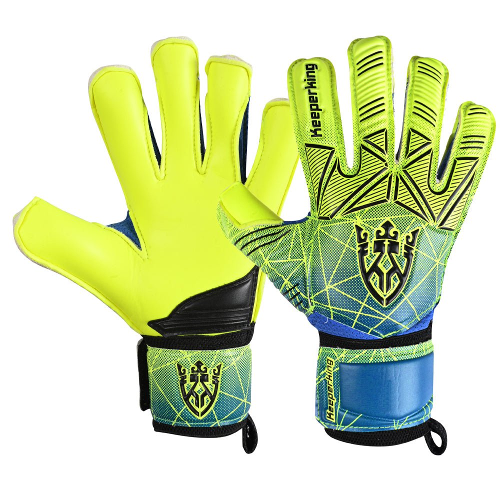 Alpha Schwarz/Gelb – Kinder Torwarthandschuhe mit Fingersave - Keeperking