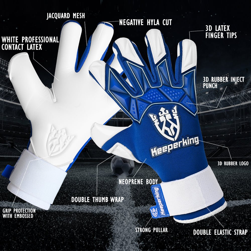 Gladiator Blau Negative Cut Erwachsene Torwarthandschuhe - Keeperking