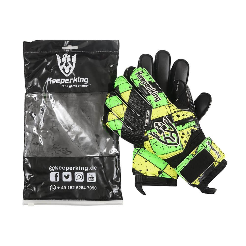 Splash Schwarz, Grün Kinder Torwarthandschuhe - Keeperking