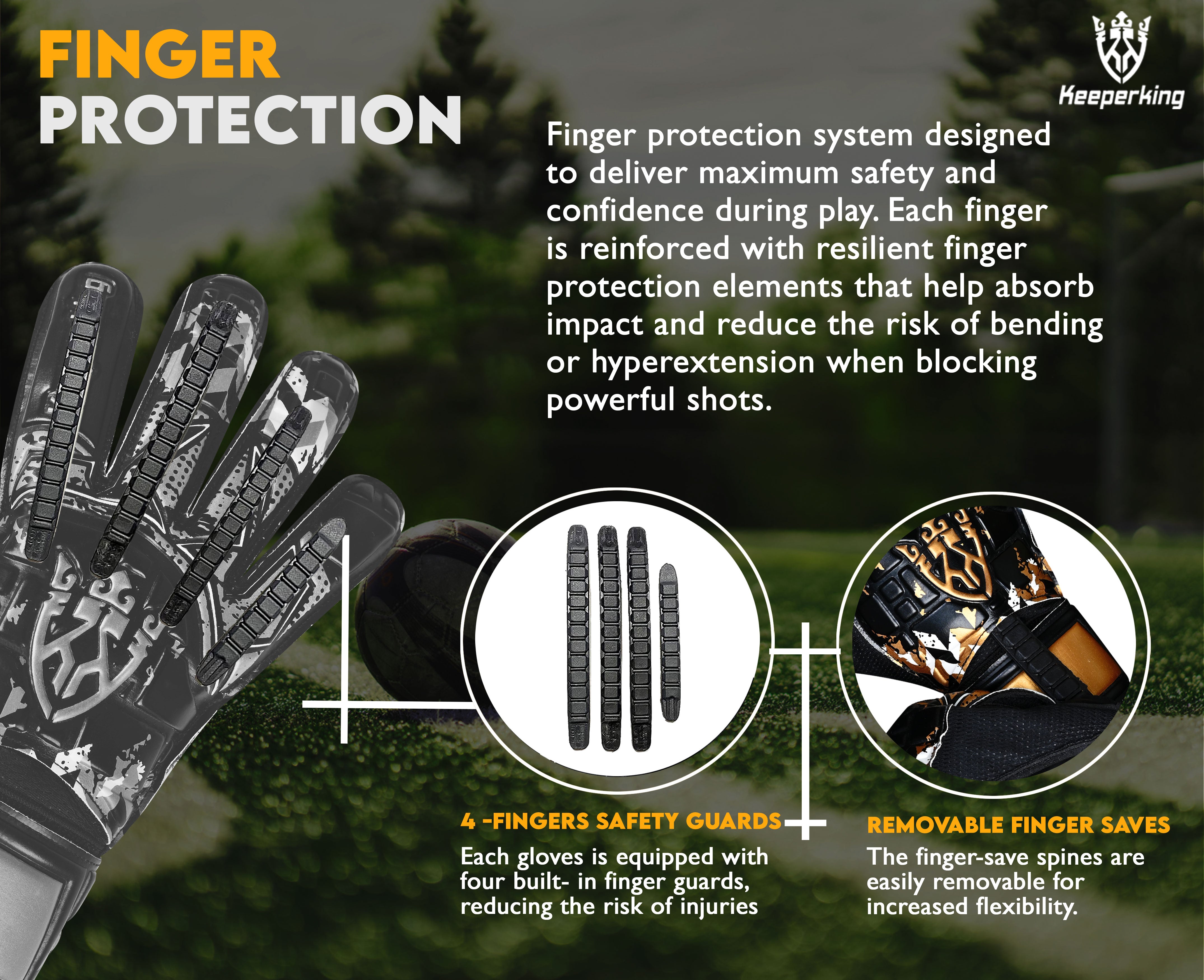 Defender Gold – Profi-Torwarthandschuhe für Kinder mit Fingersave