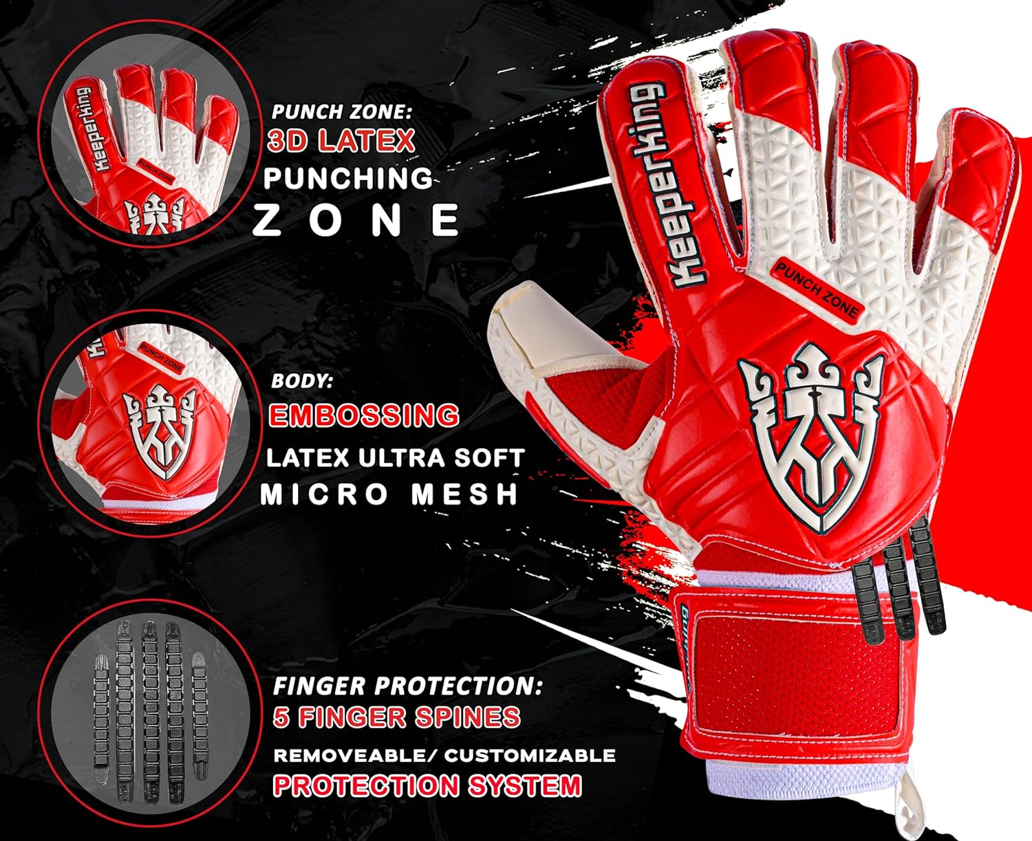 Rot SP 2.0 Kinder Torwarthandschuhe - Keeperking