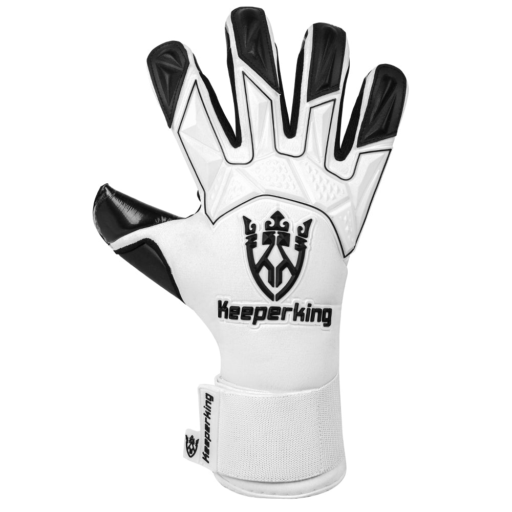 Gladiator Schwarz und Weiß Negative Cut Erwachsene Torwarthandschuhe - Keeperking