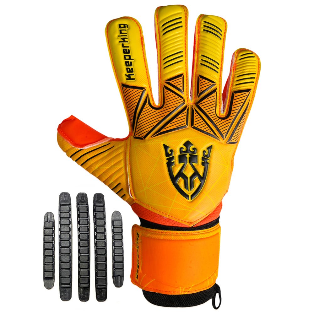 Orange Alpha Kinder Torwarthandschuhe mit Fingersave | KEEPERKING - Keeperking