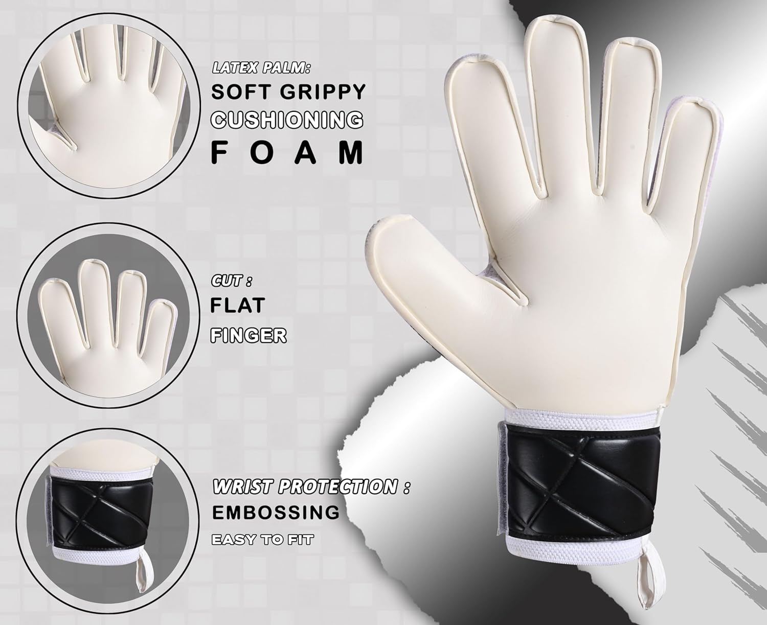 Schwarz und Weiße SP 2.0 Kinder Torwarthandschuhe - Keeperking