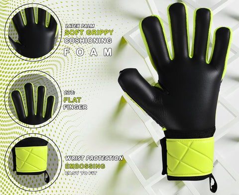 Yellow goalkeeper gloves for children