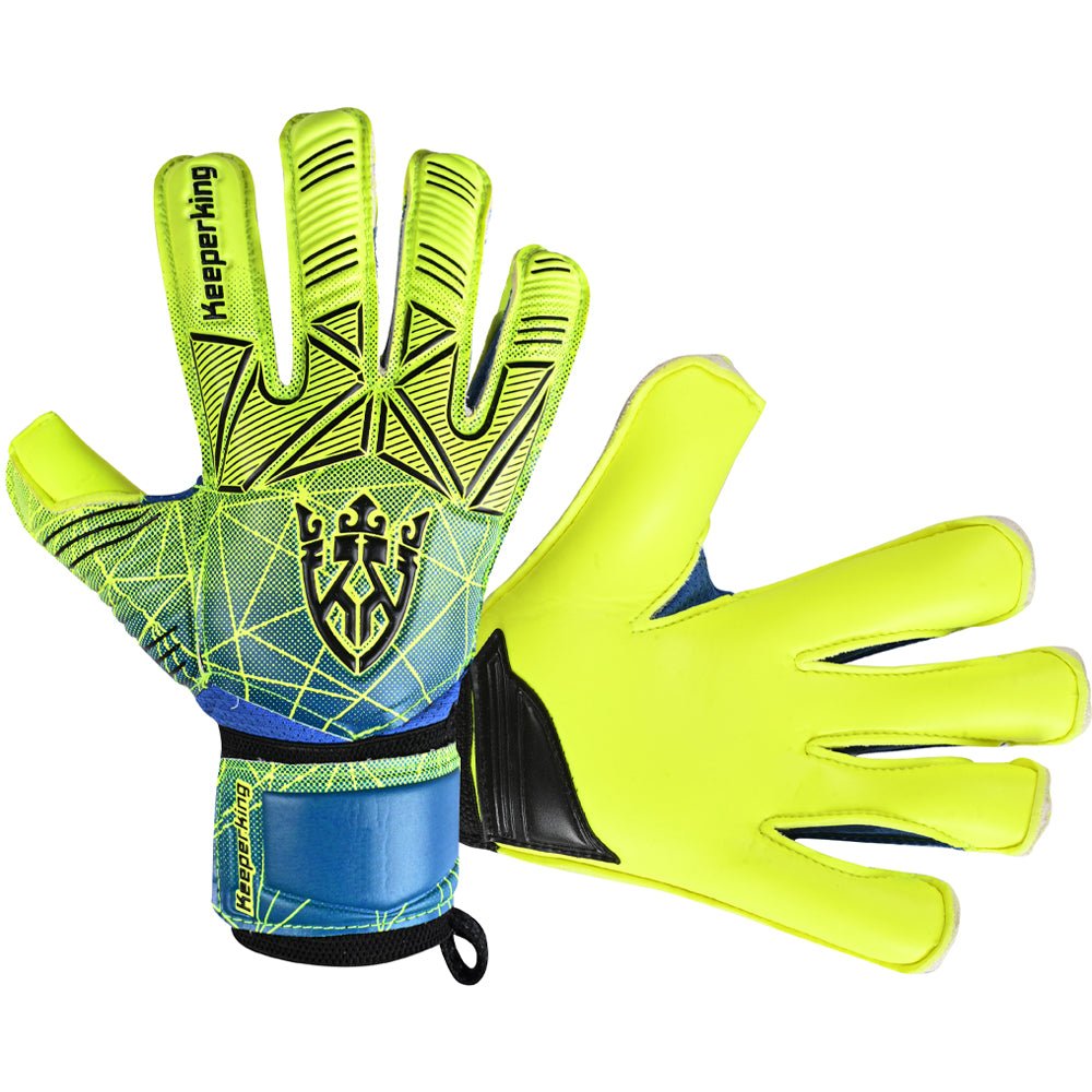 Alpha Schwarz/Gelb – Kinder Torwarthandschuhe mit Fingersave - Keeperking