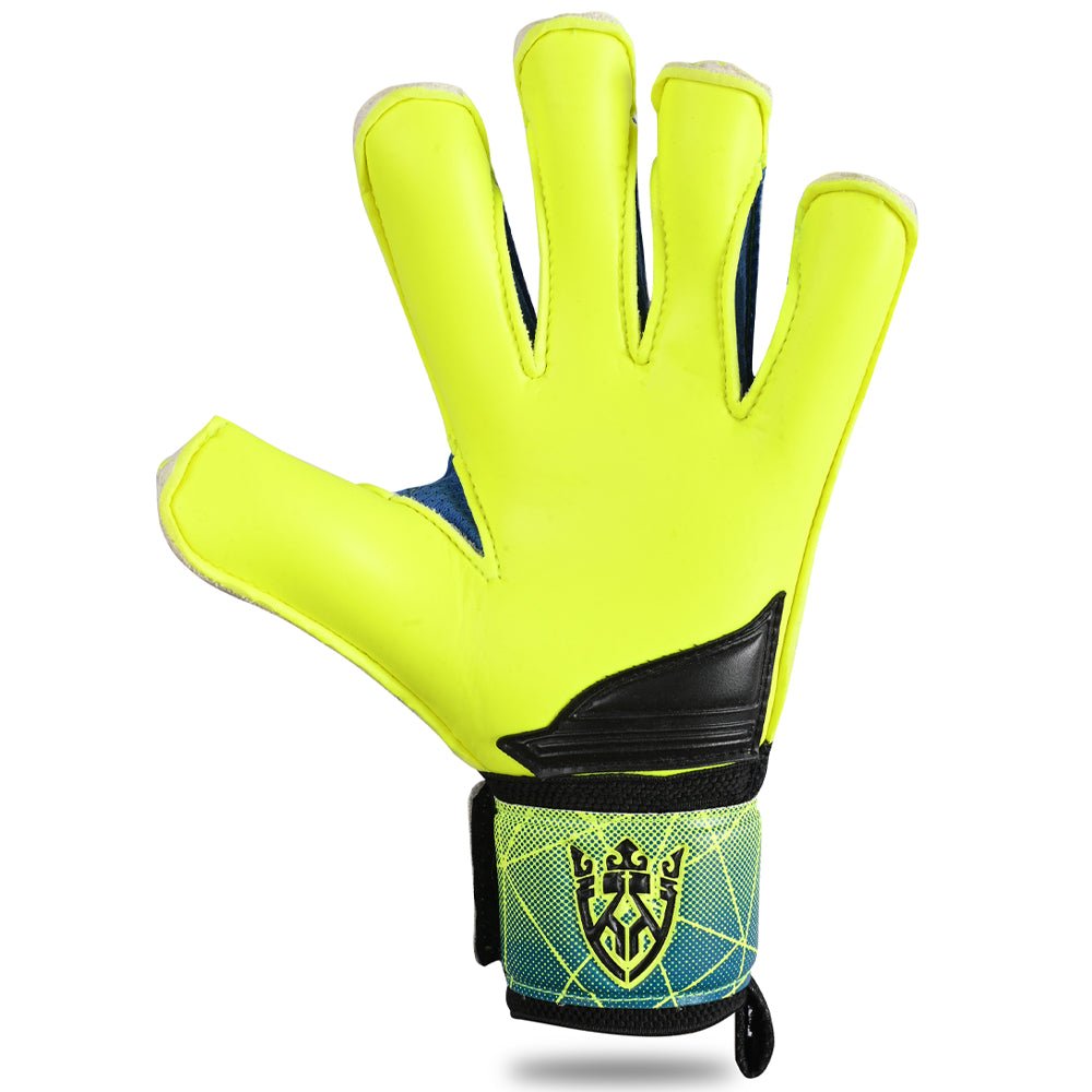 Alpha Schwarz/Gelb – Kinder Torwarthandschuhe mit Fingersave - Keeperking