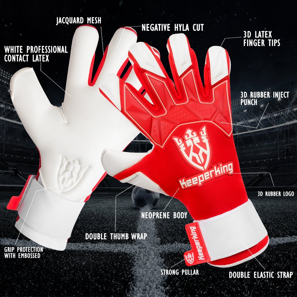 Gladiator Rot Negative Cut Erwachsene Torwarthandschuhe - Keeperking