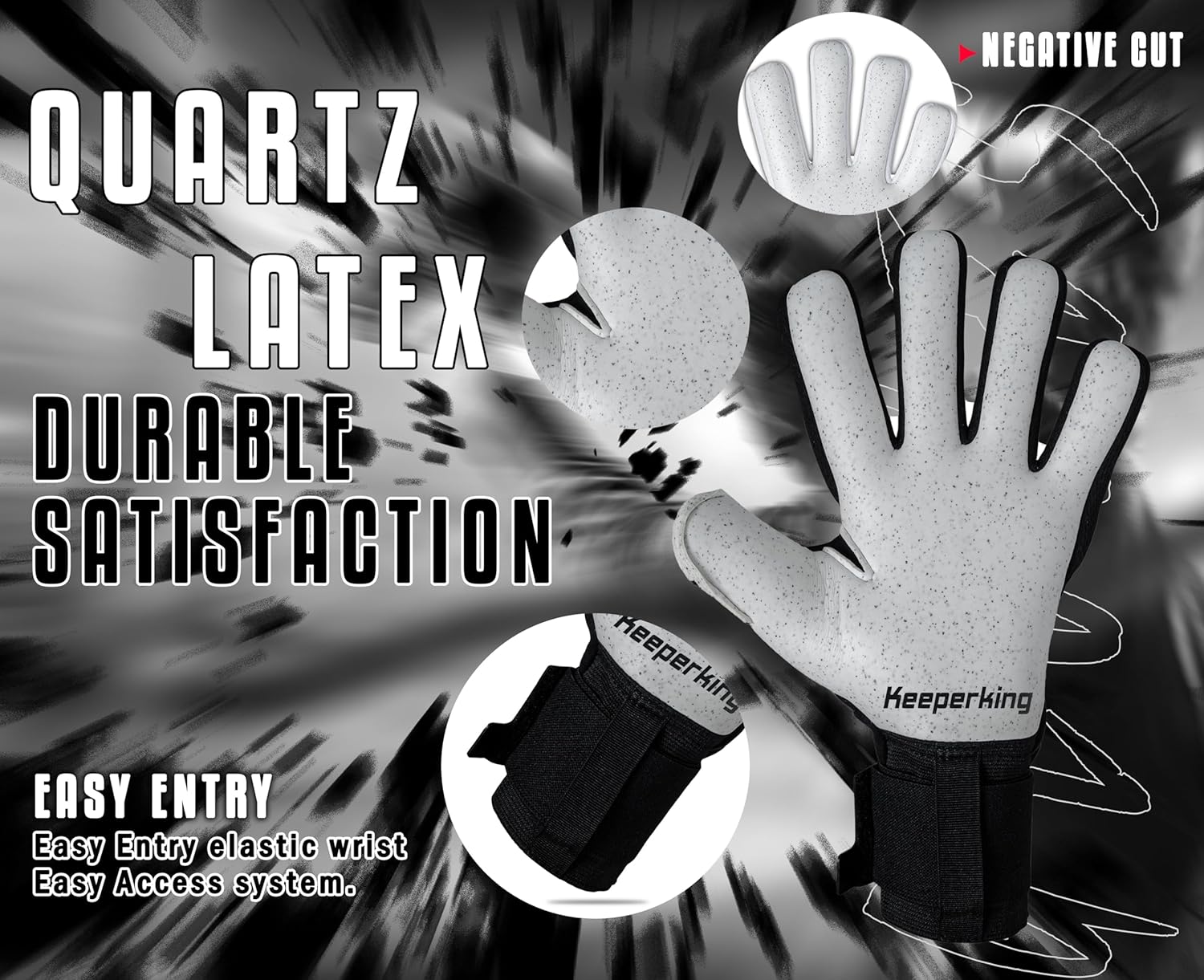 Schwarz professionelle Eurotek2.0 Torwarthandschuhe - Keeperking