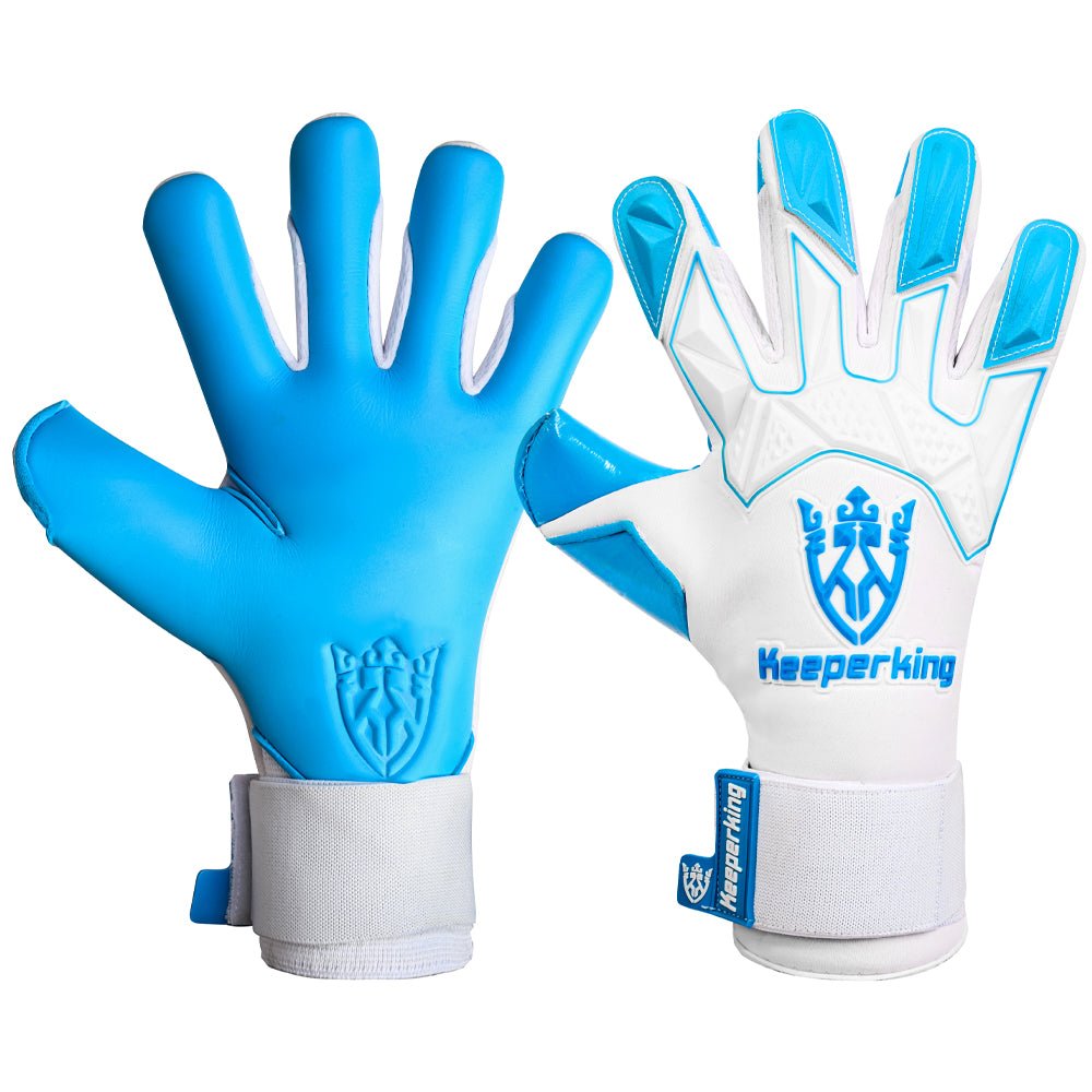 Gladiator Cyan Weiß Negative Cut Erwachsene Torwarthandschuhe - Keeperking