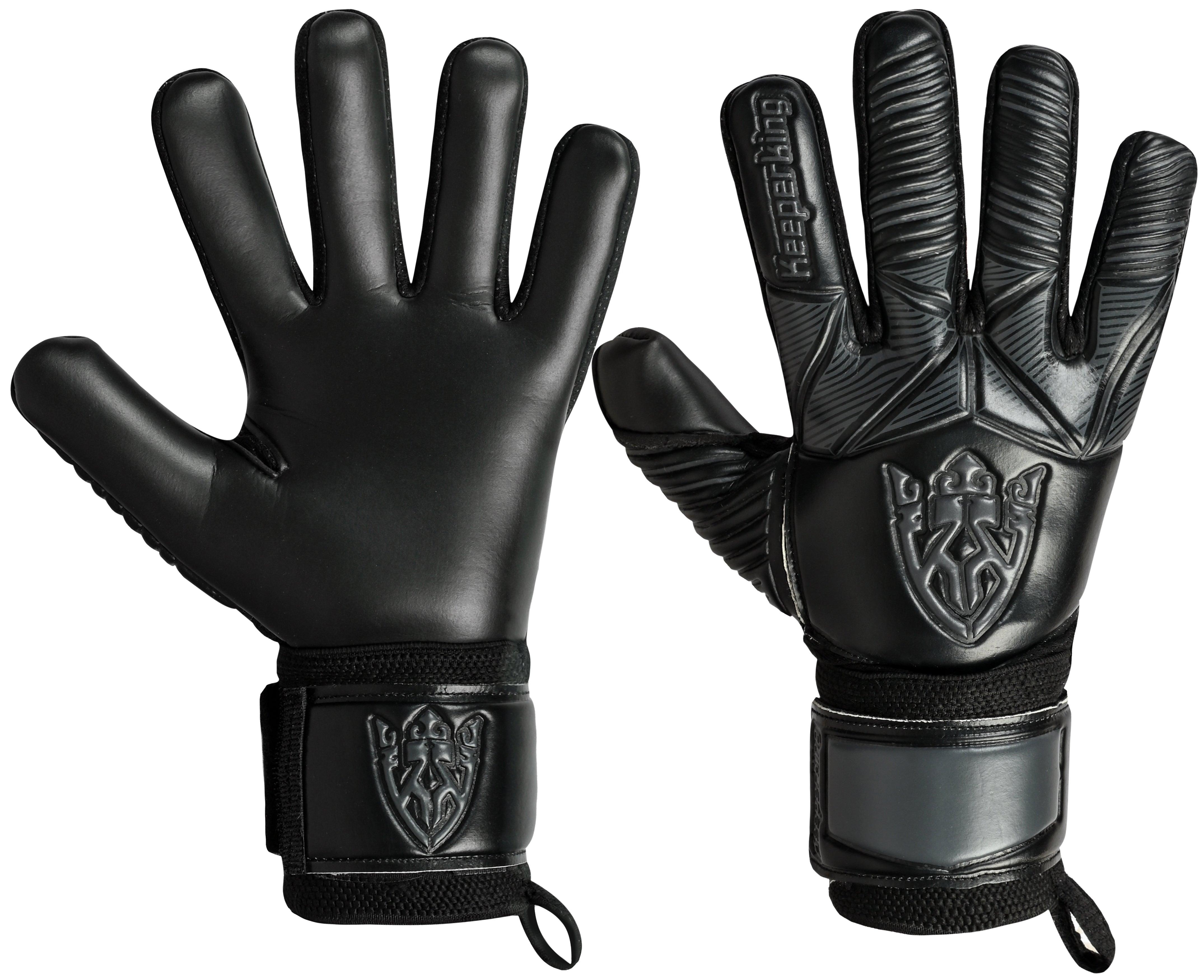 ALPHA Schwarzgrau OHNE FINGERSAVE Torwarthandschuhe - Keeperking