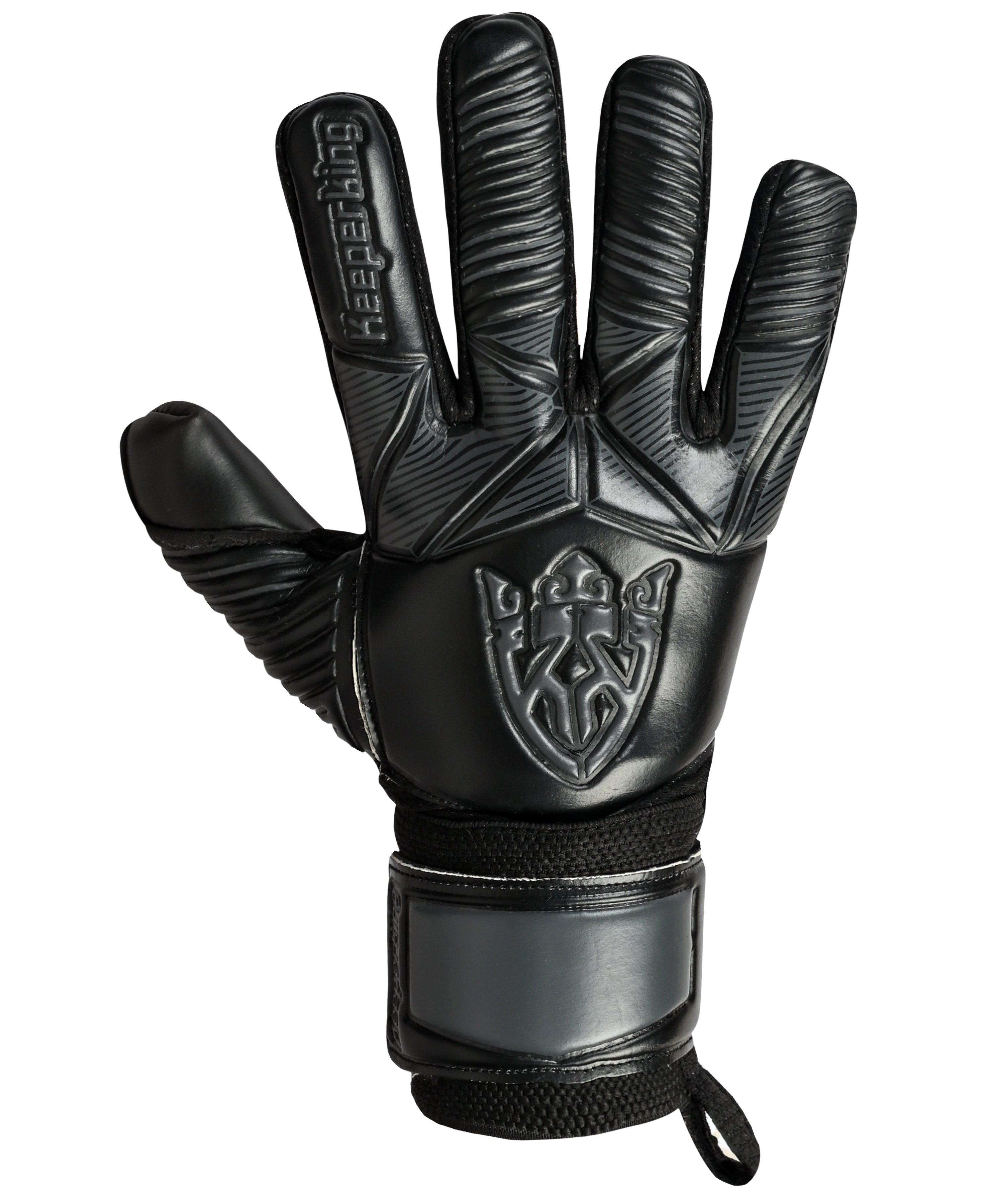 ALPHA Schwarzgrau OHNE FINGERSAVE Torwarthandschuhe - Keeperking